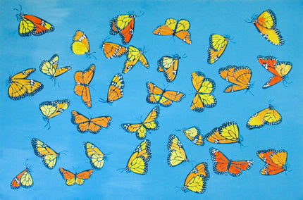 acrylic painting by Natasha Tayles titled Monarch Butterflies 3