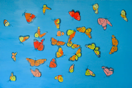 acrylic painting by Natasha Tayles titled Monarch Butterflies