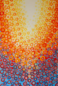 acrylic painting by Natasha Tayles titled Orange and Blue 7