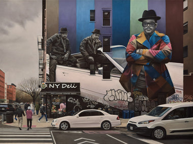 oil painting by Nick Savides titled Three Cars – Run DMC