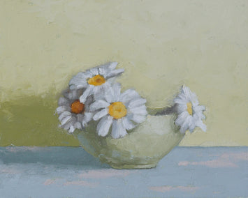 oil painting by Nicole Lamothe titled Bowl of Daisies