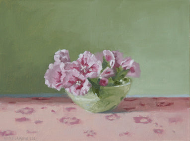 oil painting by Nicole Lamothe titled Green and Pink