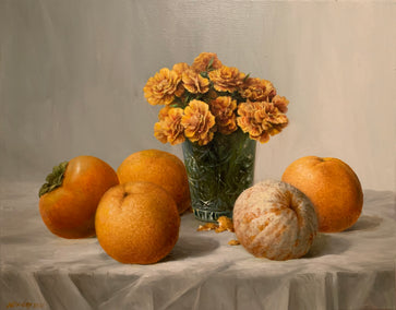 oil painting by Nikolay Rizhankov titled Still Life in Orange