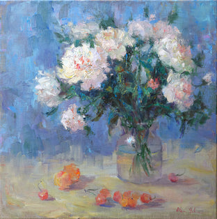 Peonies and Cherries by Oksana Johnson |  Artwork Main Image 