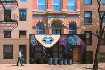 oil painting by Nick Savides titled On St Marks Place