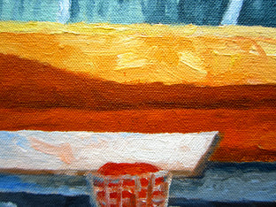 Orange Awning by Mitchell Freifeld |  Side View of Artwork 