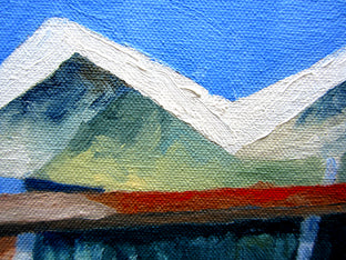 Orange Awning by Mitchell Freifeld |   Closeup View of Artwork 