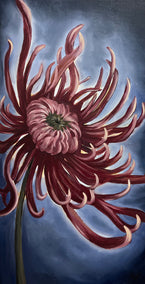 oil painting by Pamela Hoke titled Magenta Chrysanthemum