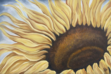 oil painting by Pamela Hoke titled Sunflower Hug