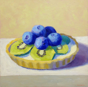 oil painting by Pat Doherty titled Kiwi Tart