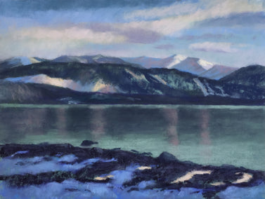 pastel artwork by Patricia Prendergast titled Late Light, Early Snow