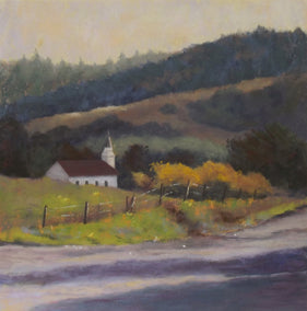 pastel artwork by Patricia Prendergast titled Little Chapel in the Valley