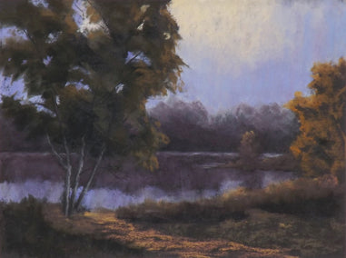 pastel artwork by Patricia Prendergast titled The Pond in Evening Light