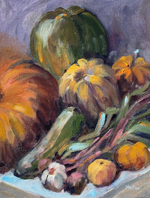 oil painting by Paula Martino titled Fall Harvest