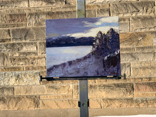 Lavender Lake by Paula Martino |  Side View of Artwork 