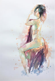 watercolor painting by Patrick Soper titled Magenta Dreams