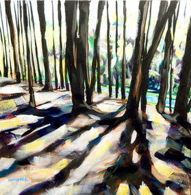 acrylic painting by Chris Wagner titled Pine Shadows