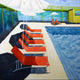 Original art for sale at UGallery.com | Pool Side by Mitchell Freifeld | $2,250 | oil painting | 40' h x 40' w | thumbnail 1