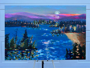 Moon Wishes on the Lake by Rebecca Klementovich |  Context View of Artwork 