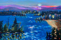 Original art for sale at UGallery.com | Moon Wishes on the Lake by Rebecca Klementovich | $1,400 | acrylic painting | 24' h x 36' w | thumbnail 1