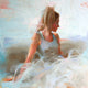 Original art for sale at UGallery.com | She Prefers Her Head in the Clouds by Pamela Blaies | $575 | oil painting | 10' h x 10' w | thumbnail 1