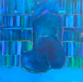 acrylic painting by Robin Okun titled Reading the Room