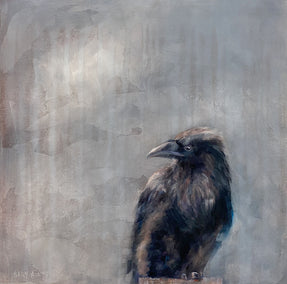 acrylic painting by Sally Adams titled Raven II