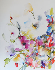 watercolor painting by Karin Johannesson titled Spring Blooms II