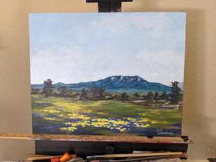 Majestic Cahuilla Mountain and Spring Blossoms by Samuel Pretorius |  Side View of Artwork 