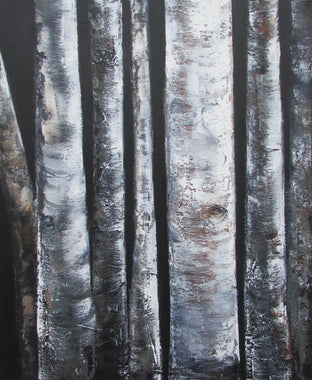 Seven Birch Trunks by Valerie Berkely |  Artwork Main Image 