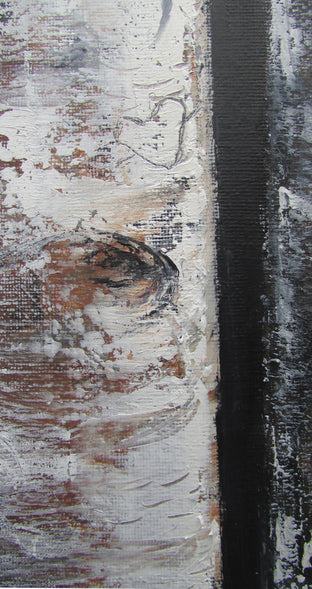 Seven Birch Trunks by Valerie Berkely |   Closeup View of Artwork 