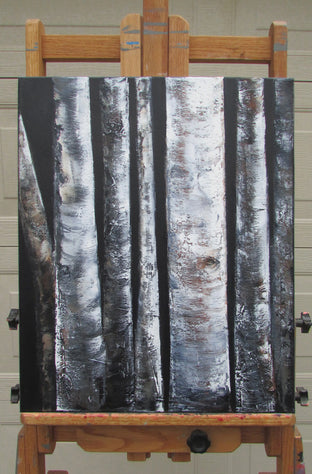 Seven Birch Trunks by Valerie Berkely |  Context View of Artwork 