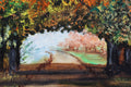 Original art for sale at UGallery.com | Autumn Tunnel by Shela Goodman | $375 | oil painting | 12' h x 16' w | thumbnail 4