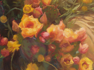 Blooming Prickly Pear by Sherri Aldawood |   Closeup View of Artwork 