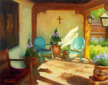 oil painting by Sherri Aldawood titled Clive's Porch