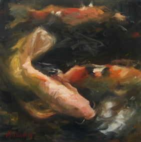 oil painting by Sherri Aldawood titled Koi