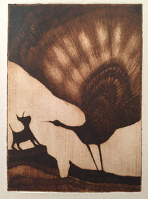 printmaking by Doug Lawler titled Showing Off