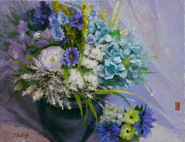 oil painting by Shuxing Fan titled Flowers