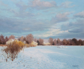 oil painting by Shuxing Fan titled Park Winter Scene