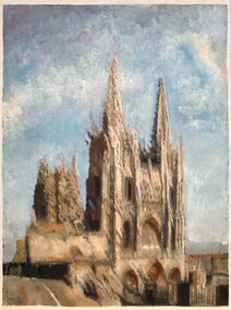 oil painting by Simone Giaiacopi titled La Cattedrale di Burgos