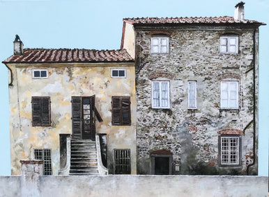 oil painting by Simone Giaiacopi titled Le Finestre Bianche