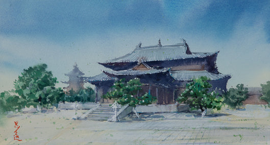 watercolor painting by Siyuan Ma titled Watercolor Impressions of Chinese Architecture 11