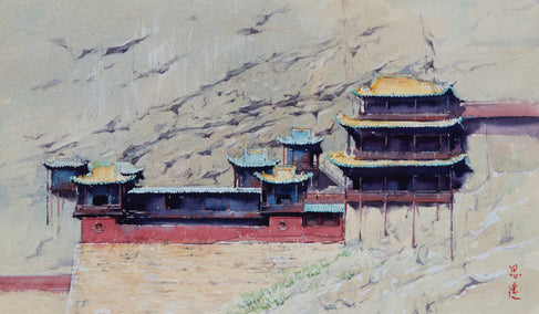 watercolor painting by Siyuan Ma titled Watercolor Impressions of Chinese Architecture 15