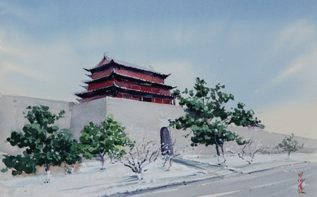 watercolor painting by Siyuan Ma titled Watercolor Impressions of Chinese Architecture 16