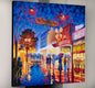 Original art for sale at UGallery.com | Moulin Rouge on Boulevard de Clichy. Night Lights Reflection. by Stanislav Sidorov | $3,600 | oil painting | 36' h x 36' w | thumbnail 3