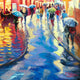 Original art for sale at UGallery.com | Rainy Night in Paris. Café de Consulate by Stanislav Sidorov | $4,000 | oil painting | 40' h x 30' w | thumbnail 4