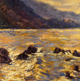 oil painting by Elizabeth Garat titled Sunrise at Malibu