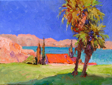 oil painting by Suren Nersisyan titled Landscape from Malibu