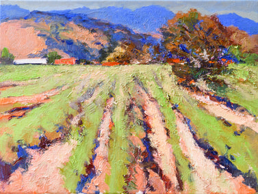 oil painting by Suren Nersisyan titled Vineyards and Mountains