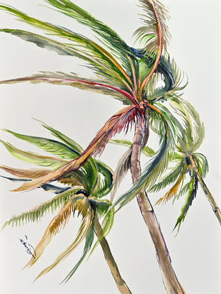 Wind, Coconut Palm Trees (Vertical Composition 1) by Suren Nersisyan |  Artwork Main Image 